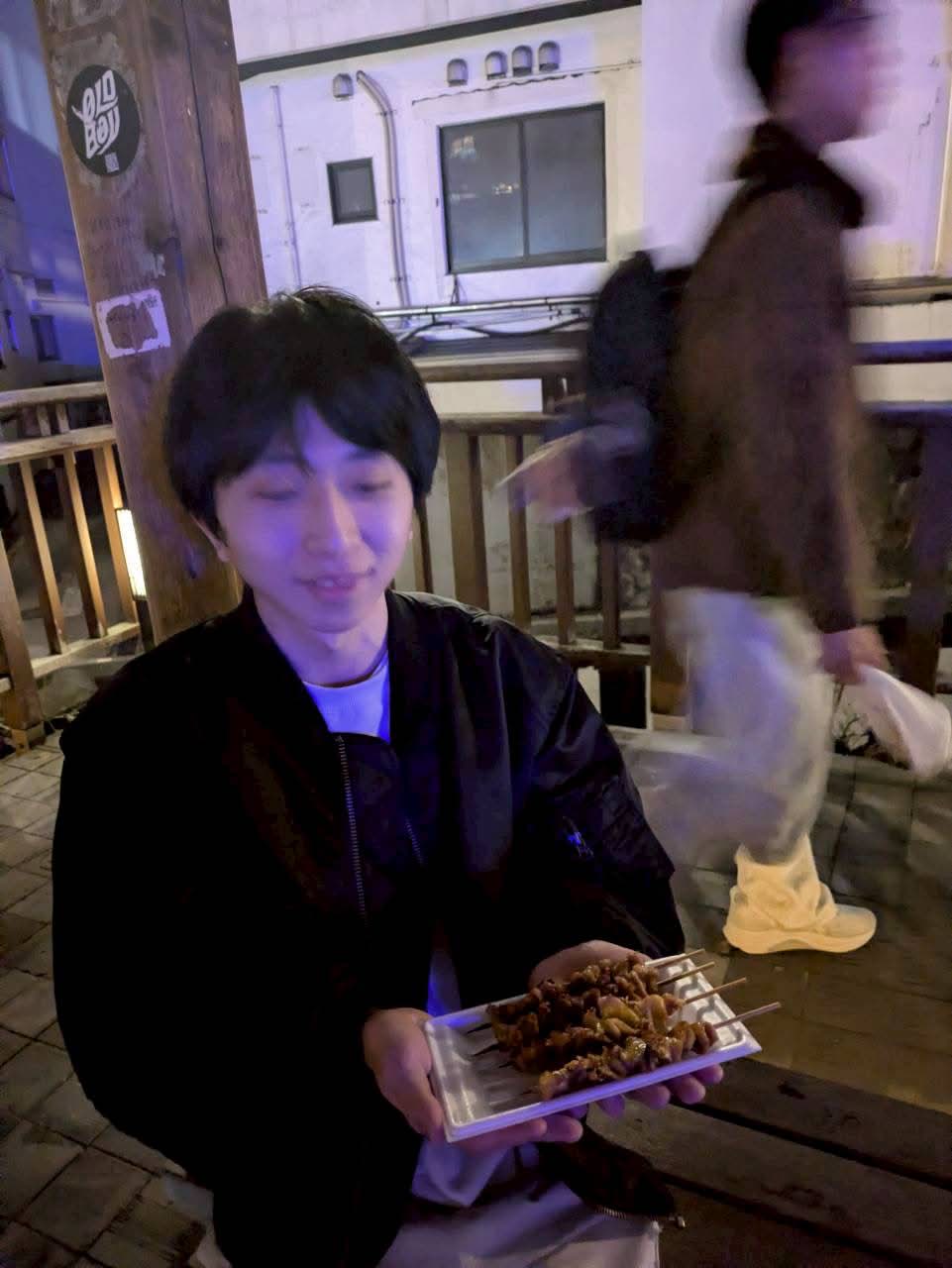草津温泉で焼き鳥を食べ歩きしたときの写真